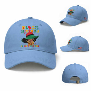 Black History Is My Valentine Baseball Cap Women Gift For February TS12 Baseball Cap Universal Fit Light Blue Print Your Wear