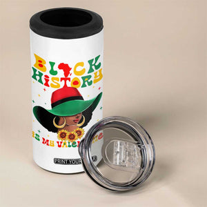 Black History Is My Valentine 4 in 1 Can Cooler Tumbler Women Gift For February TS12 Print Your Wear