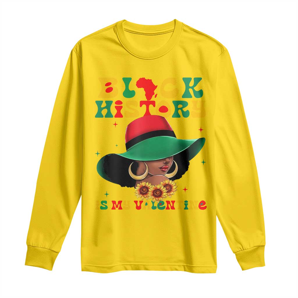 Black History Is My Valentine Long Sleeve Shirt Women Gift For February TS12 Daisy Print Your Wear