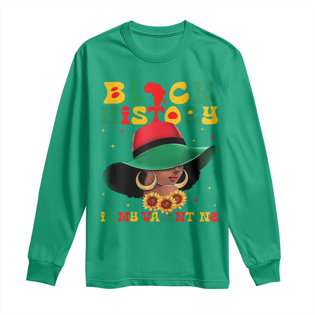 Black History Is My Valentine Long Sleeve Shirt Women Gift For February TS12 Irish Green Print Your Wear