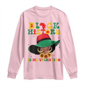 Black History Is My Valentine Long Sleeve Shirt Women Gift For February TS12 Light Pink Print Your Wear