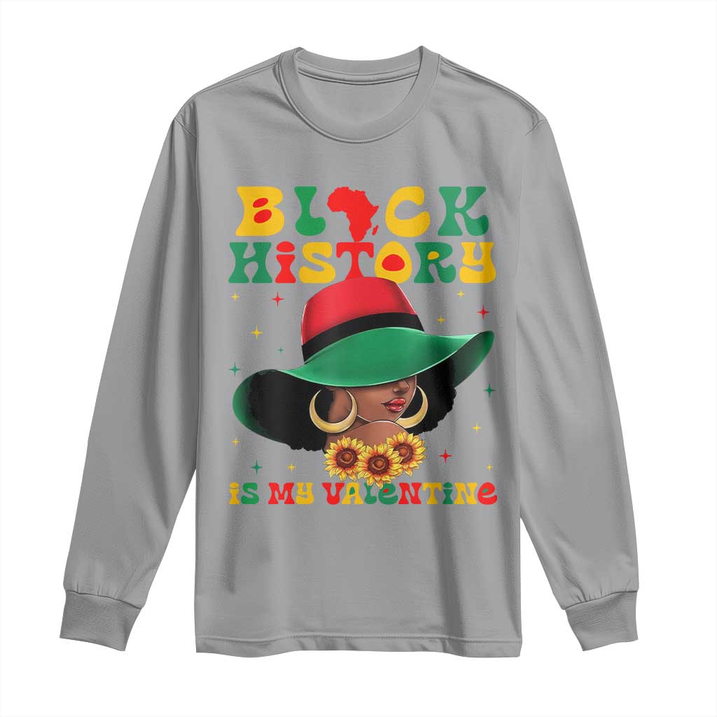 Black History Is My Valentine Long Sleeve Shirt Women Gift For February TS12 Sport Gray Print Your Wear