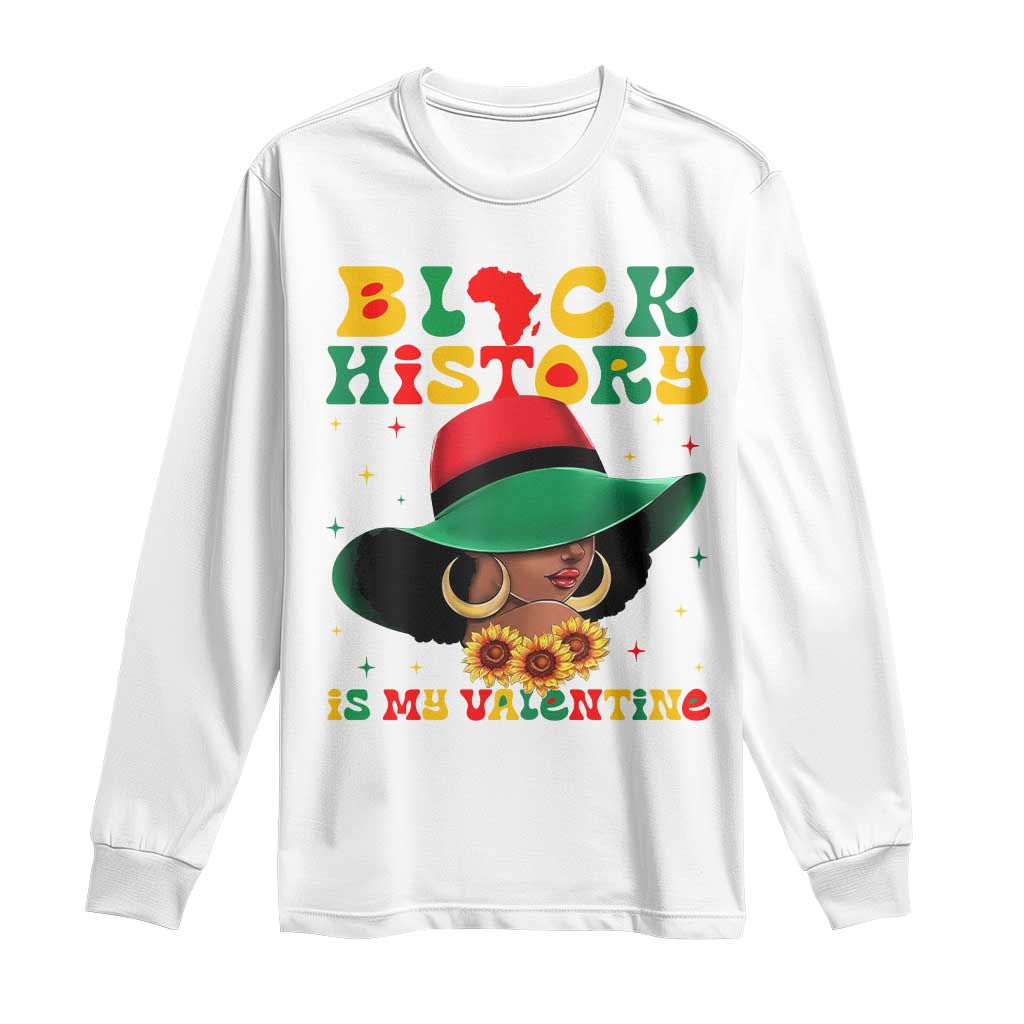 Black History Is My Valentine Long Sleeve Shirt Women Gift For February TS12 White Print Your Wear