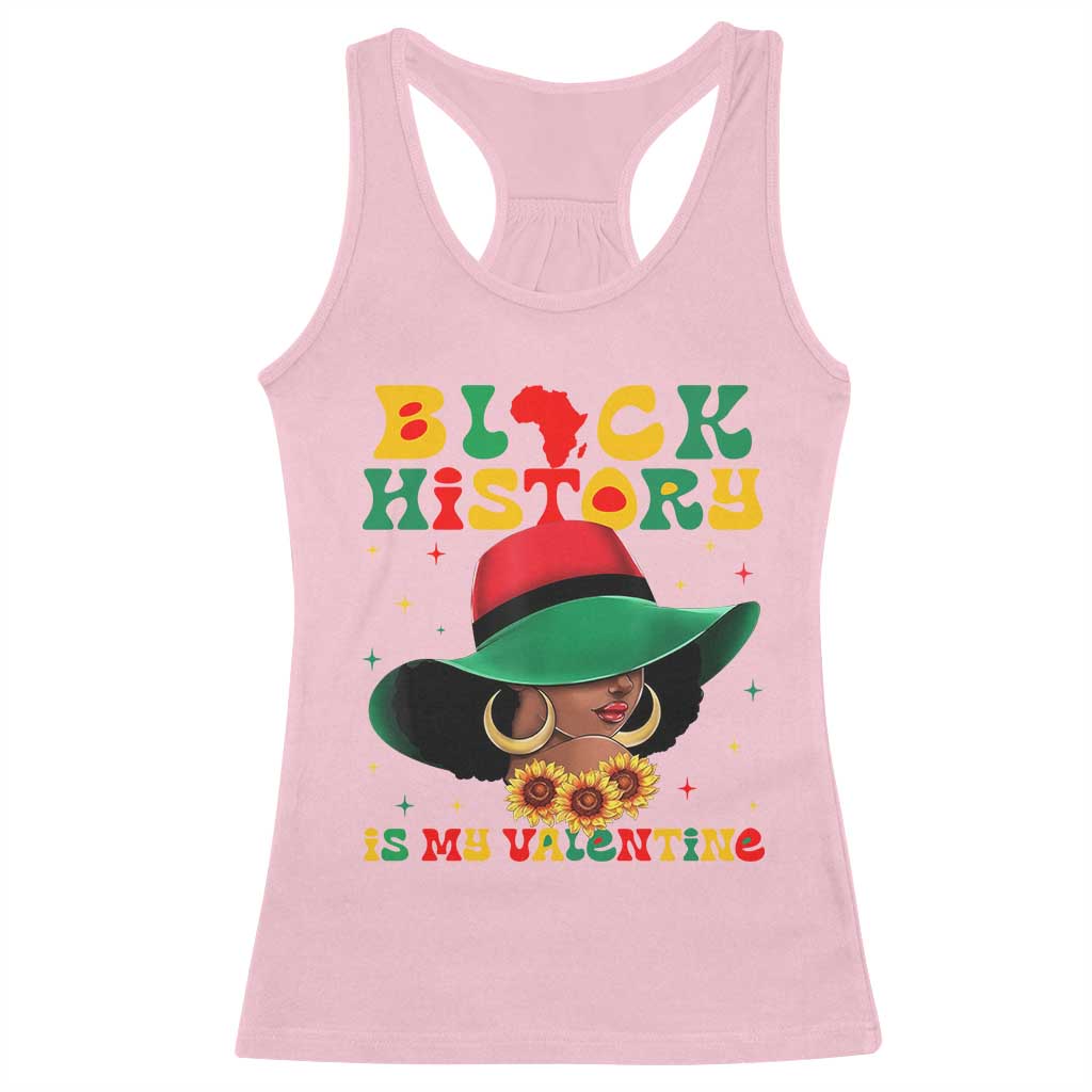 Black History Is My Valentine Racerback Tank Top Women Gift For February TS12 Light Pink Print Your Wear