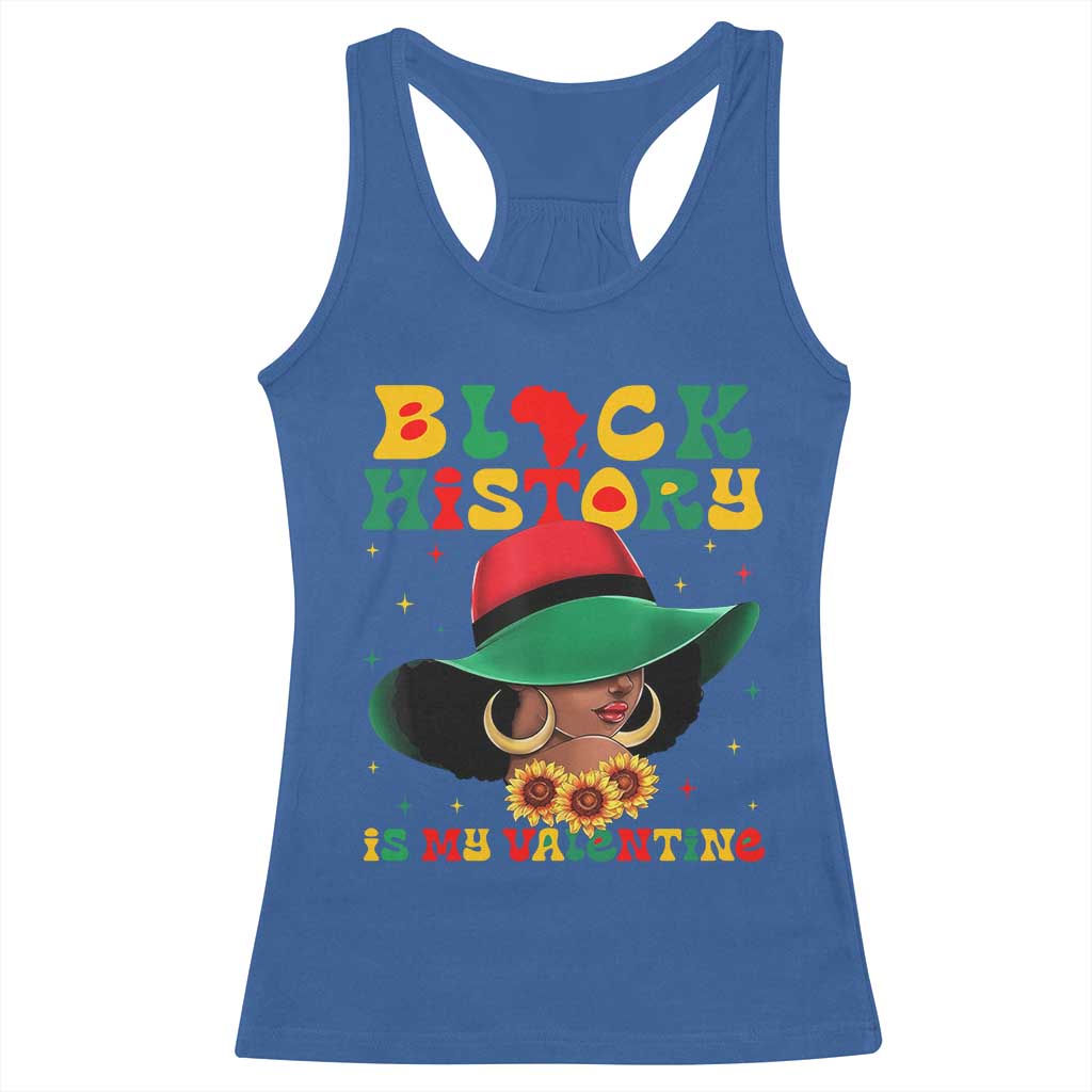 Black History Is My Valentine Racerback Tank Top Women Gift For February TS12 Royal Blue Print Your Wear