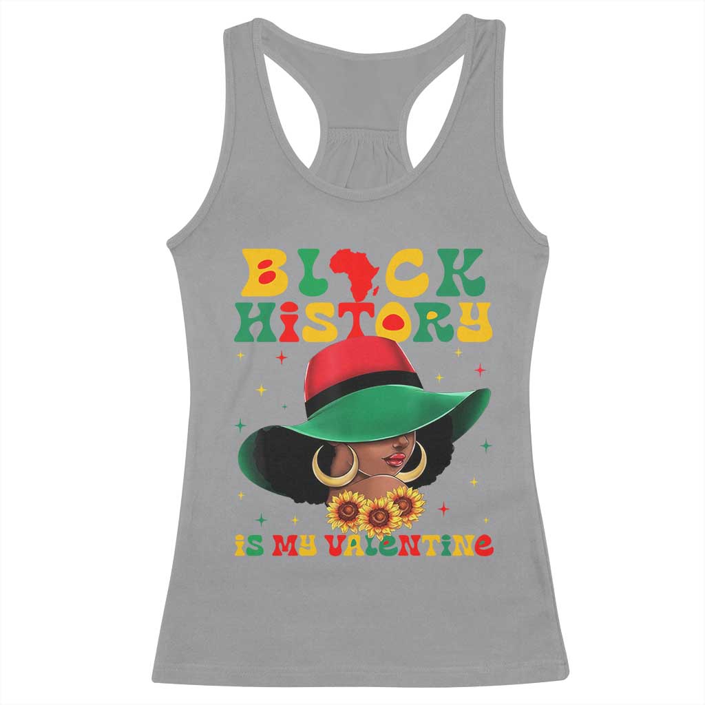 Black History Is My Valentine Racerback Tank Top Women Gift For February TS12 Sport Gray Print Your Wear