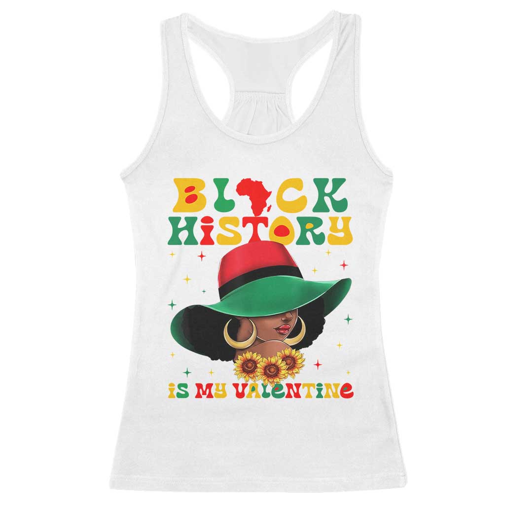 Black History Is My Valentine Racerback Tank Top Women Gift For February TS12 White Print Your Wear