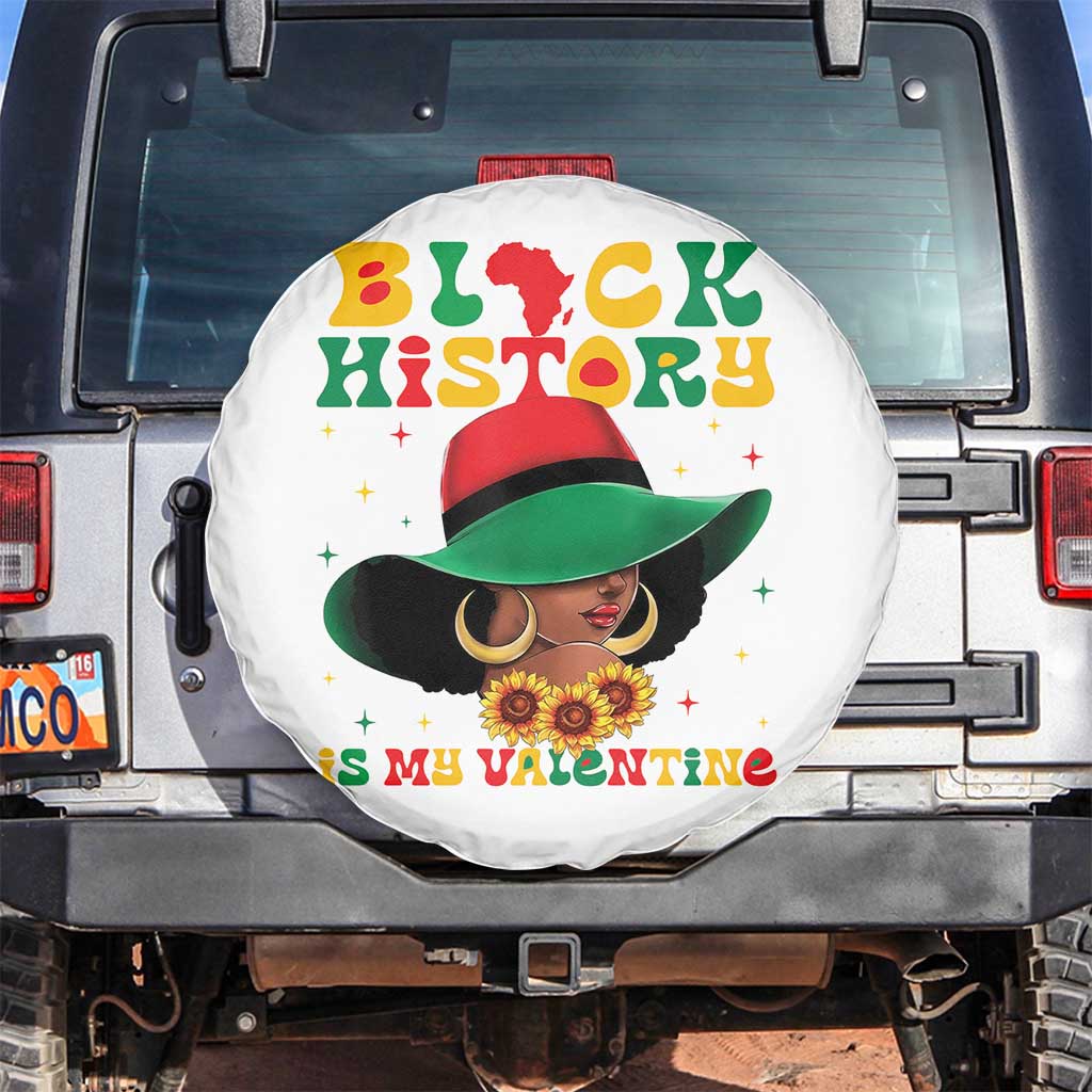 Black History Is My Valentine Spare Tire Cover Women Gift For February TS12 No hole White Print Your Wear