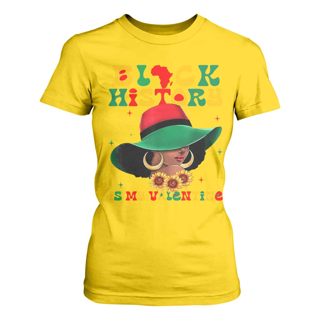 Black History Is My Valentine T Shirt For Women Women Gift For February TS12 Daisy Print Your Wear