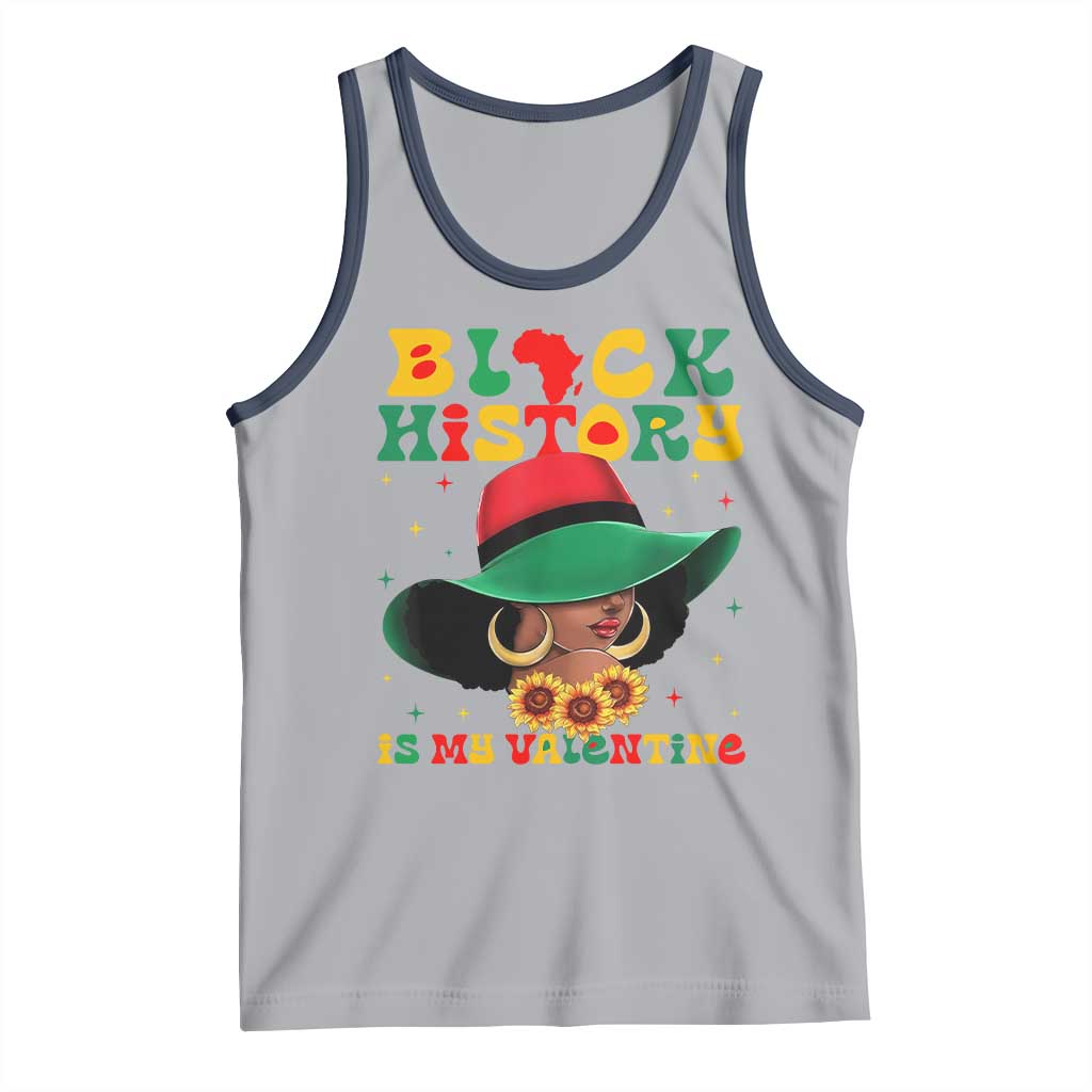 Black History Is My Valentine Tank Top Women Gift For February TS12 Athletic Heather Navy Print Your Wear