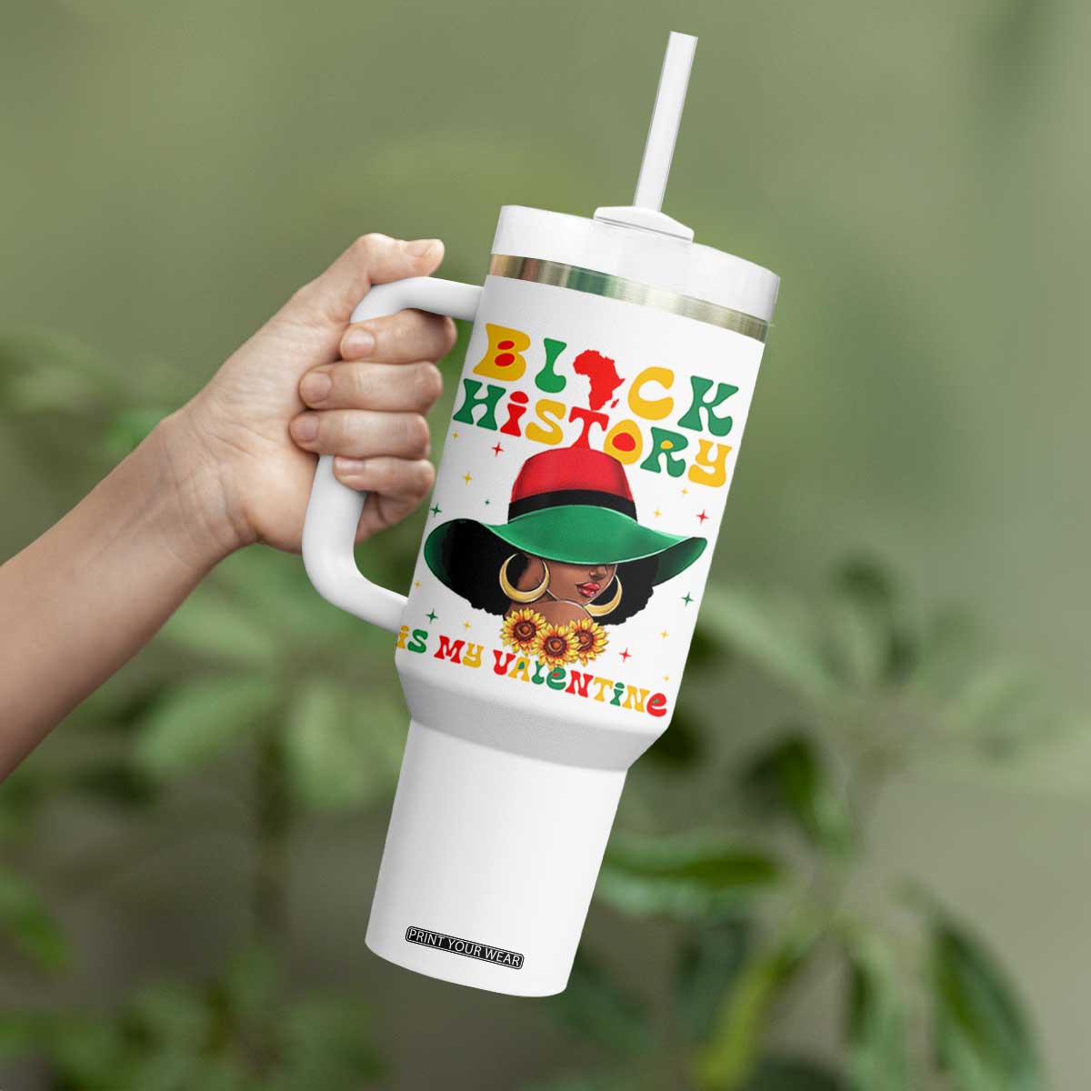 Black History Is My Valentine Tumbler With Handle Women Gift For February TS12 Print Your Wear