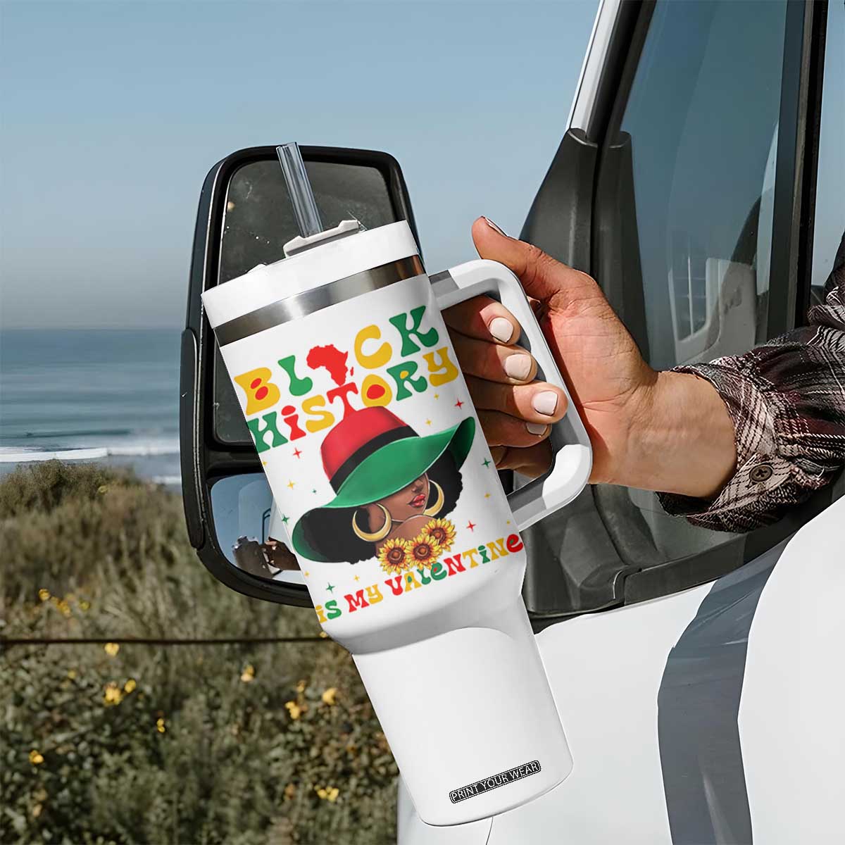 Black History Is My Valentine Tumbler With Handle Women Gift For February TS12 Print Your Wear