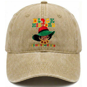 Black History Is My Valentine Washed Cotton Baseball Cap Women Gift For February TS12 Print Your Wear