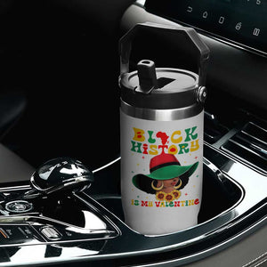 Black History Is My Valentine Flip Straw Tumbler Women Gift For February TS12 Print Your Wear