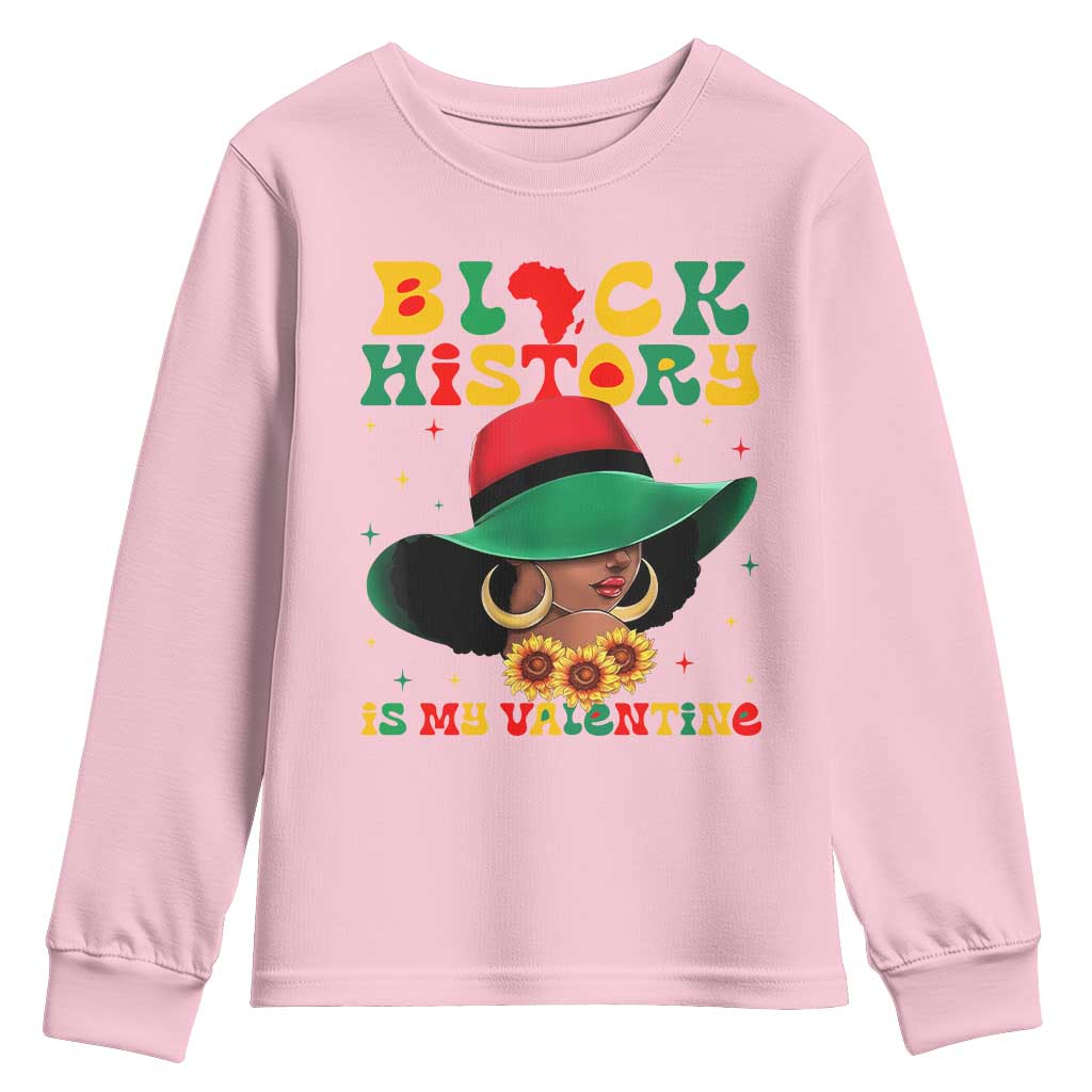 Black History Is My Valentine Youth Sweatshirt Women Gift For February TS12 Light Pink Print Your Wear