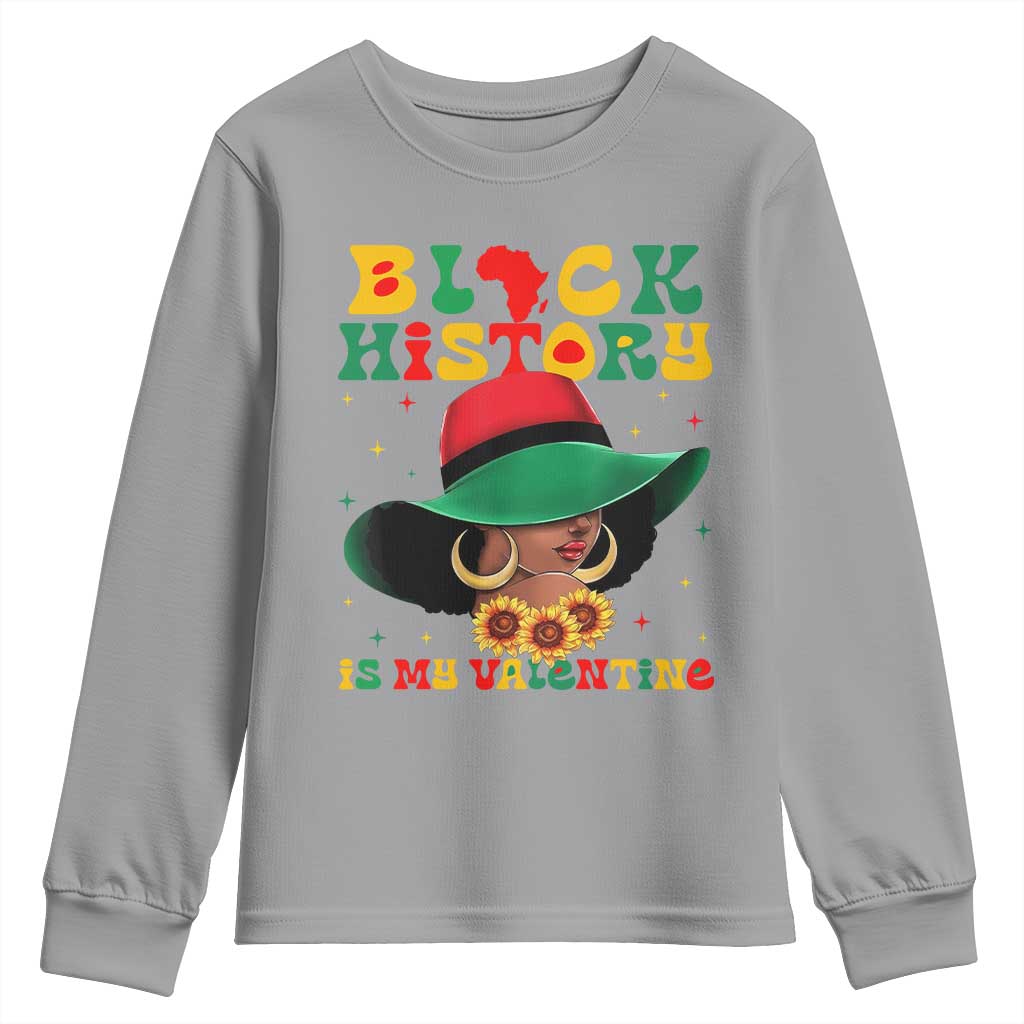 Black History Is My Valentine Youth Sweatshirt Women Gift For February TS12 Sport Gray Print Your Wear