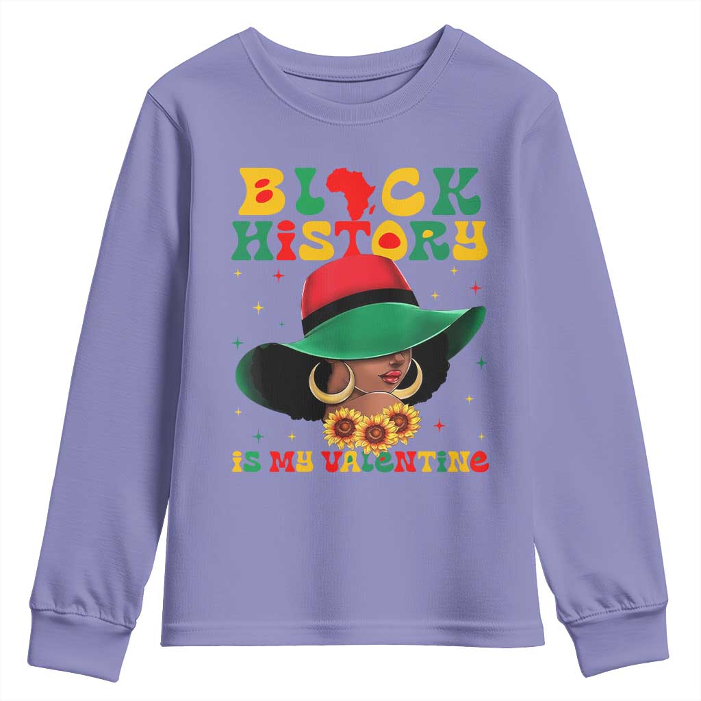 Black History Is My Valentine Youth Sweatshirt Women Gift For February TS12 Violet Print Your Wear
