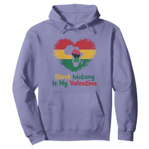 African American Women Pride Hoodie Black History Is My Valentine - Print Your Wear