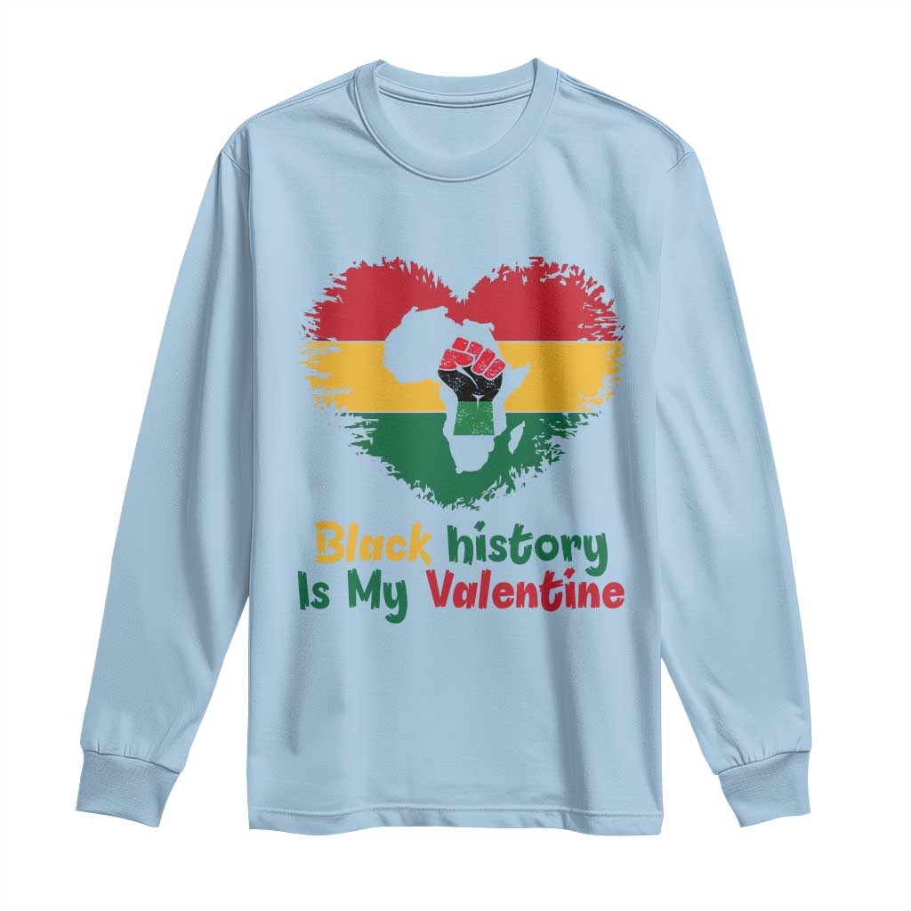 African American Women Pride Long Sleeve Shirt Black History Is My Valentine TS12 Light Blue Print Your Wear