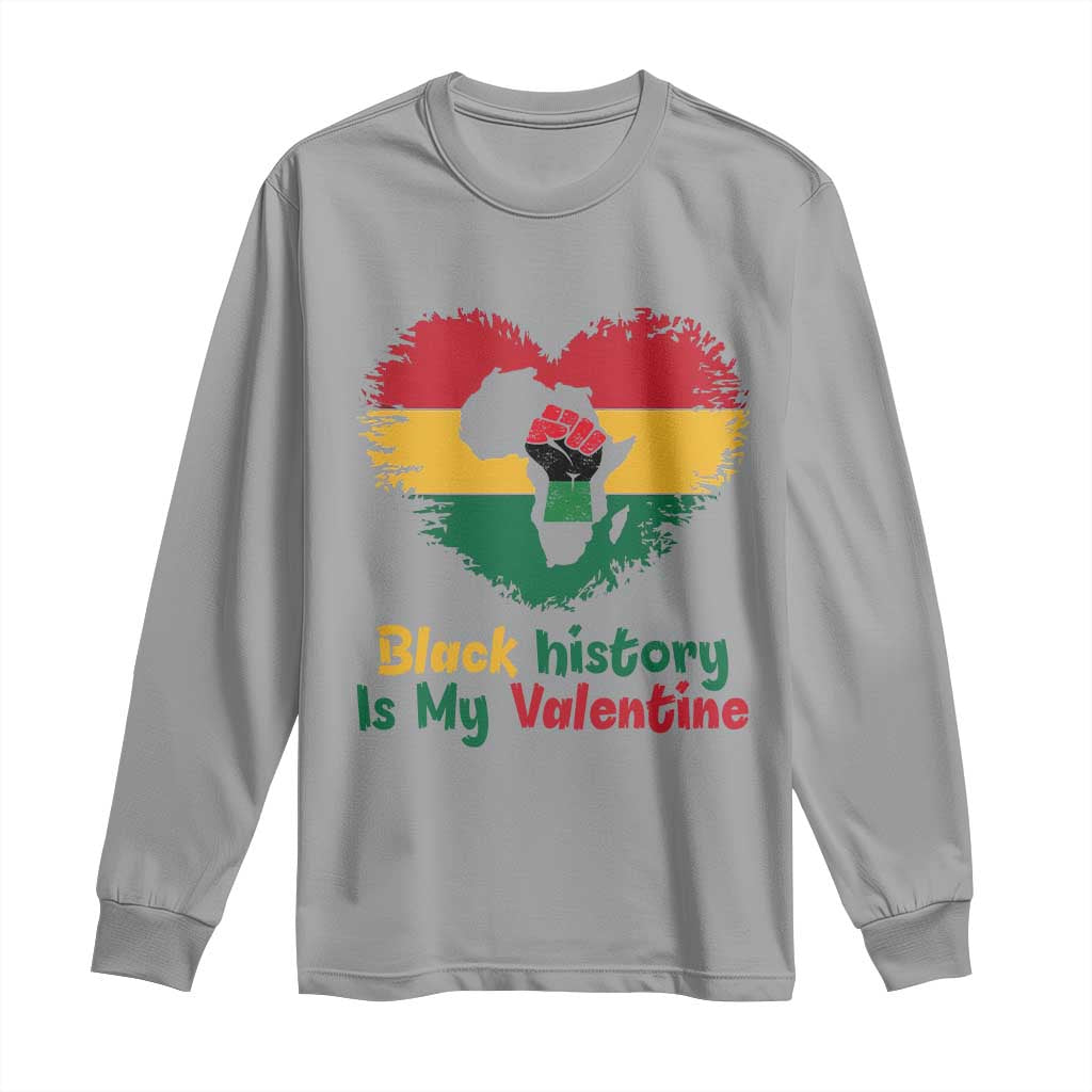 African American Women Pride Long Sleeve Shirt Black History Is My Valentine TS12 Sport Gray Print Your Wear