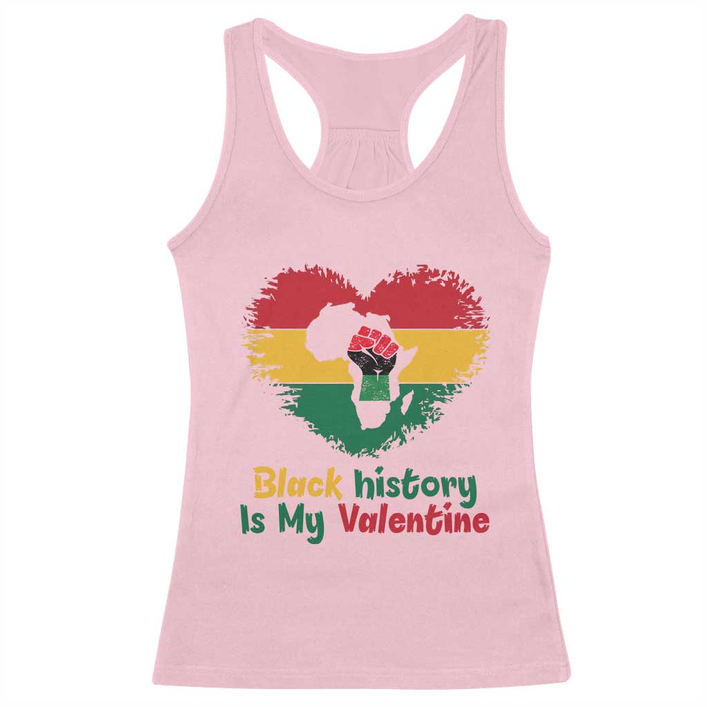 African American Women Pride Racerback Tank Top Black History Is My Valentine TS12 Light Pink Print Your Wear