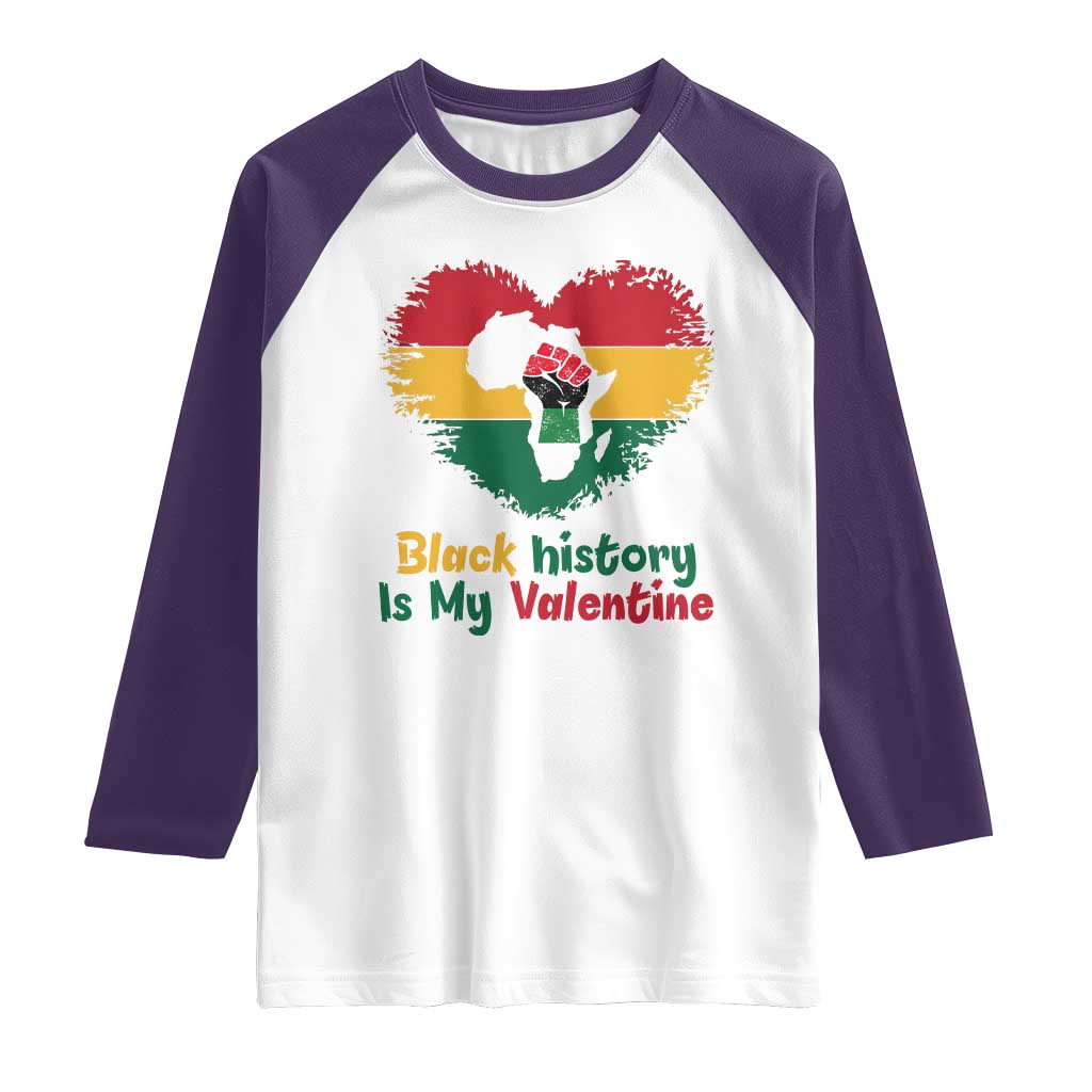 African American Women Pride Raglan Shirt Black History Is My Valentine TS12 White Purple Print Your Wear