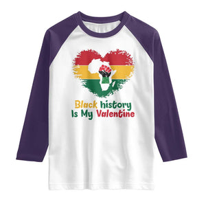 African American Women Pride Raglan Shirt Black History Is My Valentine TS12 White Purple Print Your Wear