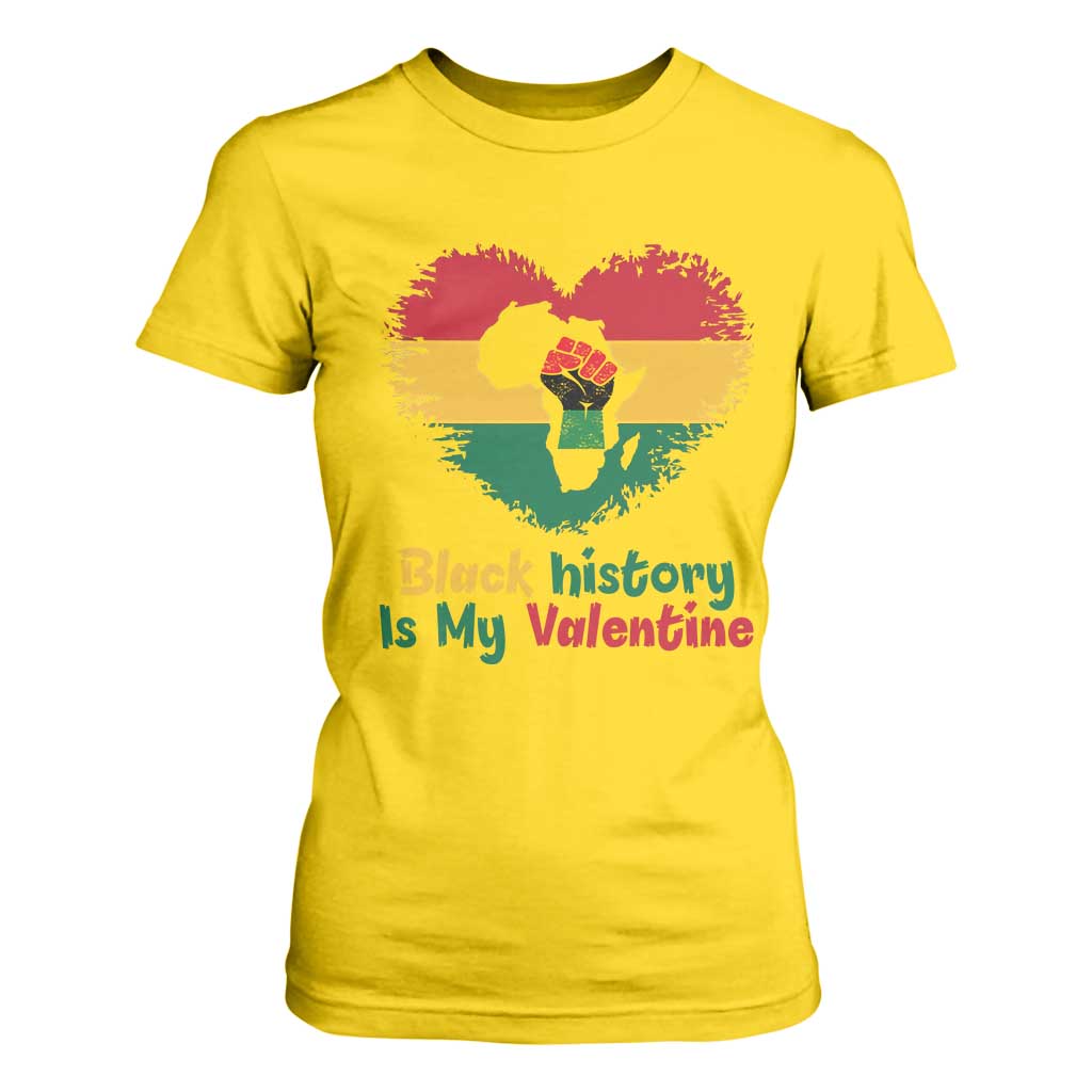 African American Women Pride T Shirt For Women Black History Is My Valentine TS12 Daisy Print Your Wear