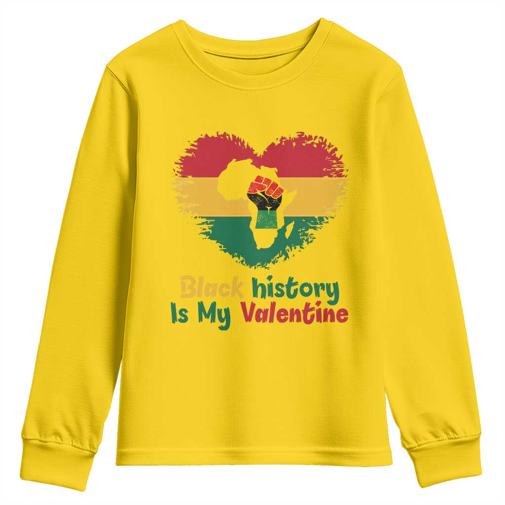 African American Women Pride Youth Sweatshirt Black History Is My Valentine TS12 Daisy Print Your Wear