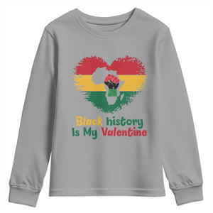 African American Women Pride Youth Sweatshirt Black History Is My Valentine TS12 Sport Gray Print Your Wear