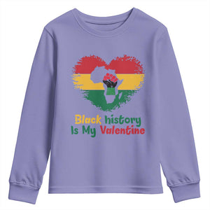 African American Women Pride Youth Sweatshirt Black History Is My Valentine TS12 Violet Print Your Wear