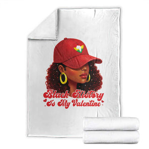 Black History Is My Valentine Throw Blanket Melanin Pride Valentines Day Gift TS12 White Print Your Wear
