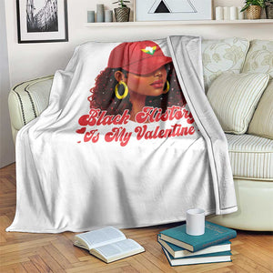 Black History Is My Valentine Throw Blanket Melanin Pride Valentines Day Gift TS12 Print Your Wear