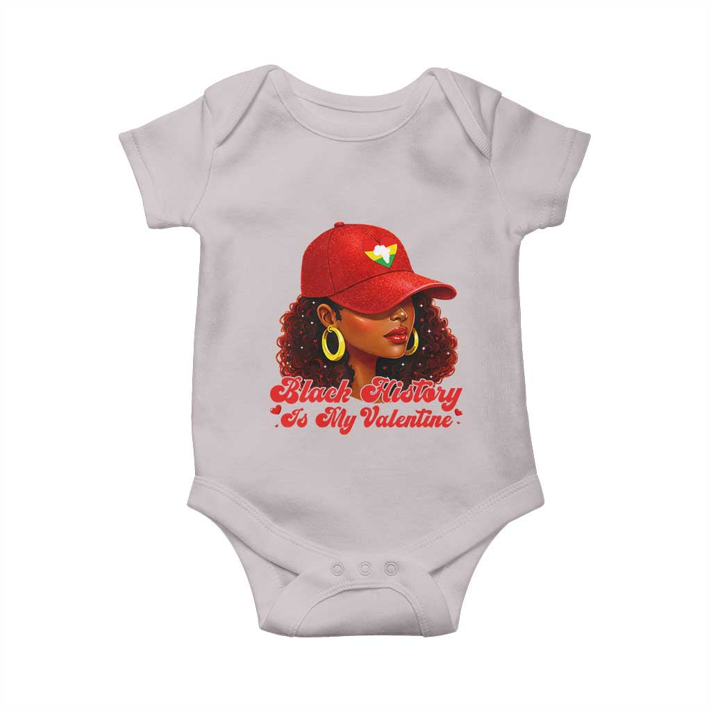 Black History Is My Valentine Baby Onesie Melanin Pride Valentines Day Gift TS12 Ice Gray Print Your Wear