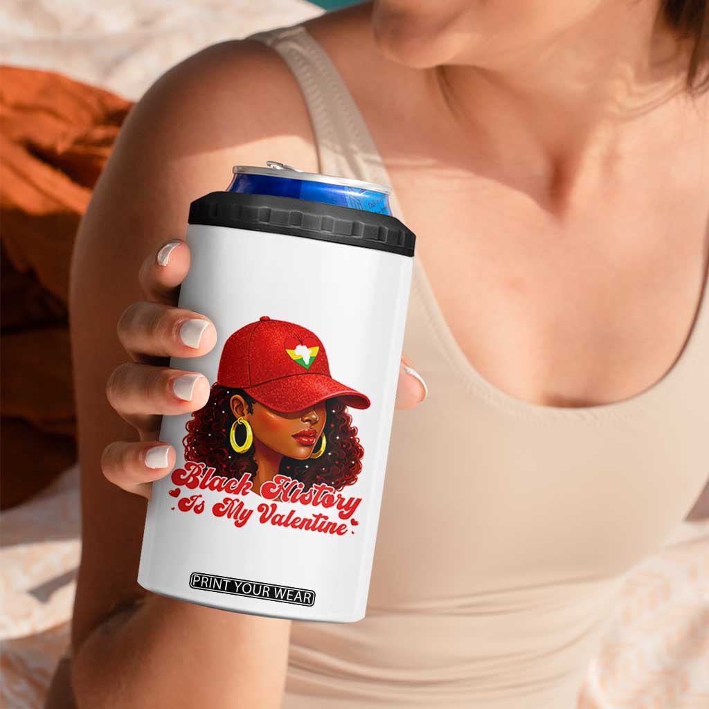 Black History Is My Valentine 4 in 1 Can Cooler Tumbler Melanin Pride Valentines Day Gift TS12 Print Your Wear