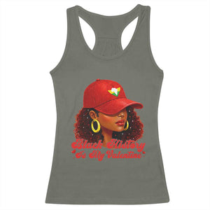 Black History Is My Valentine Racerback Tank Top Melanin Pride Valentines Day Gift TS12 Military Green Print Your Wear