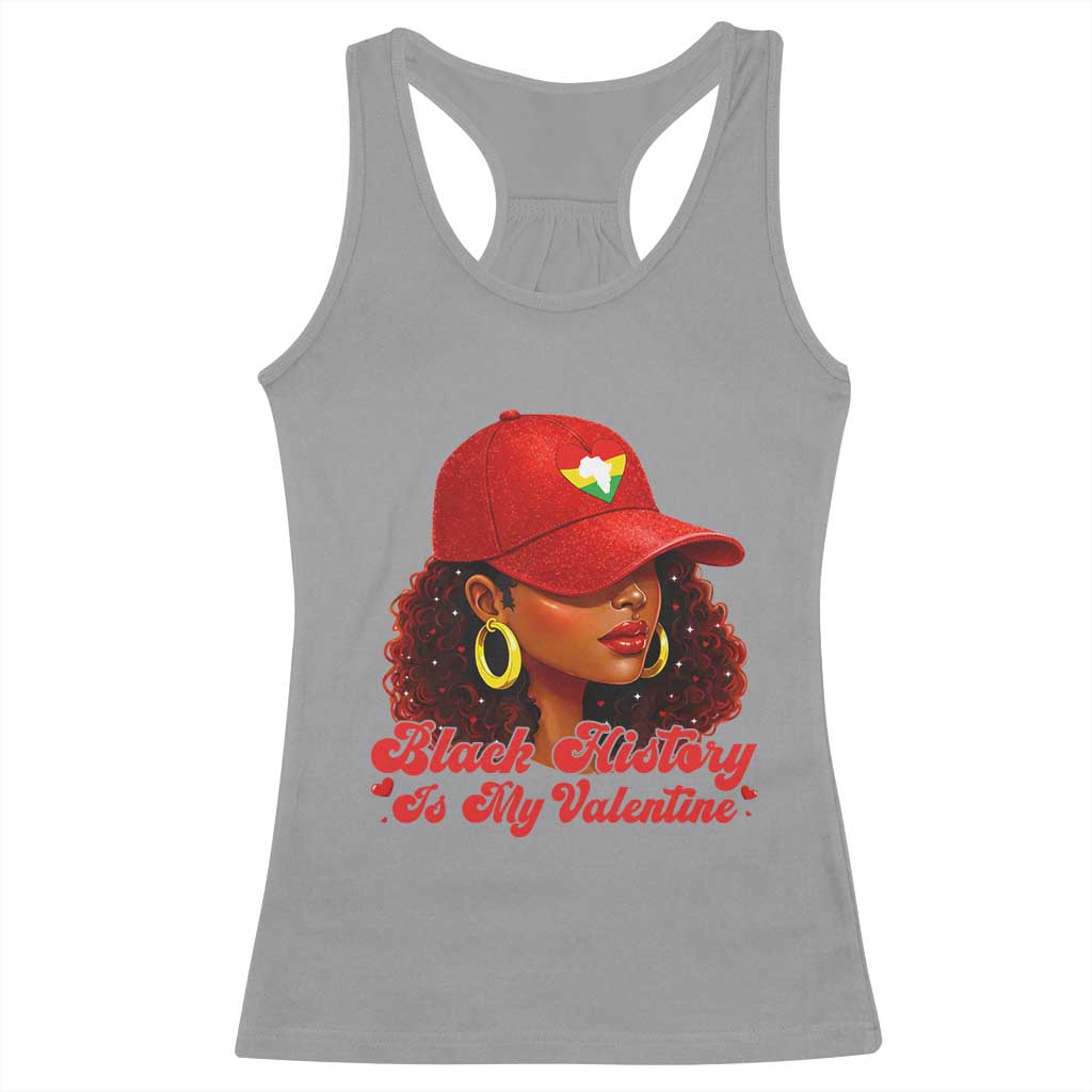 Black History Is My Valentine Racerback Tank Top Melanin Pride Valentines Day Gift TS12 Sport Gray Print Your Wear
