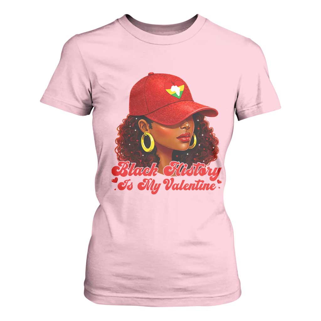 Black History Is My Valentine T Shirt For Women Melanin Pride Valentines Day Gift TS12 Light Pink Print Your Wear