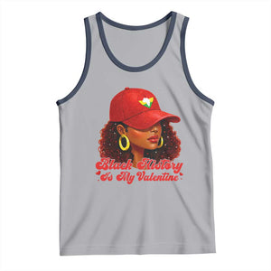 Black History Is My Valentine Tank Top Melanin Pride Valentines Day Gift TS12 Athletic Heather Navy Print Your Wear