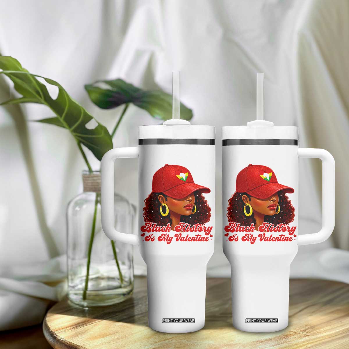 Black History Is My Valentine Tumbler With Handle Melanin Pride Valentines Day Gift TS12 Print Your Wear