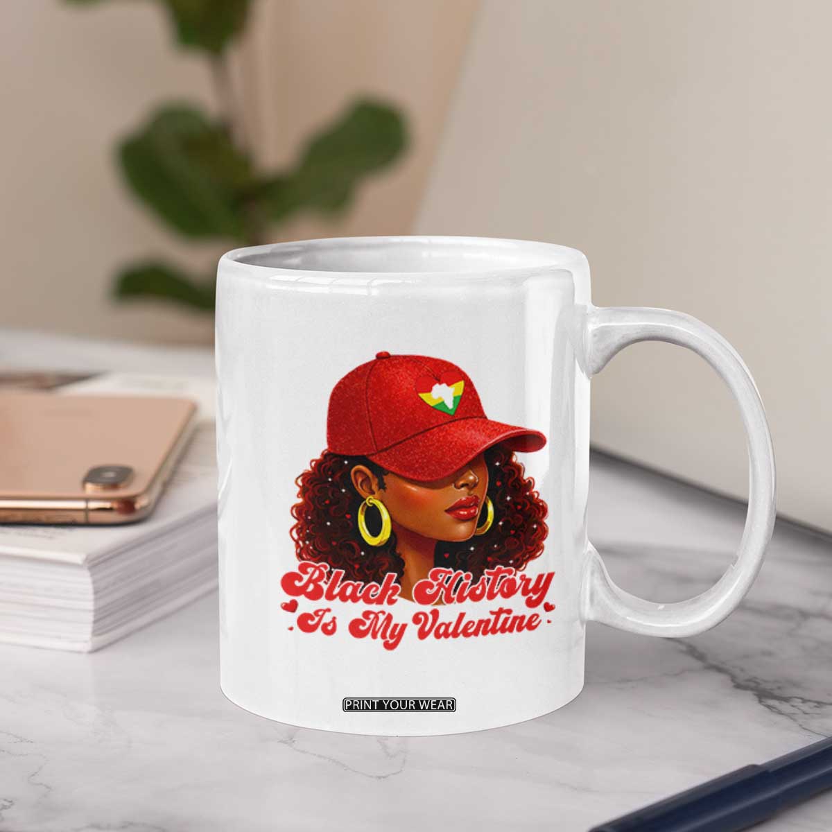 Black History Is My Valentine Coffee Mug Melanin Pride Valentines Day Gift TS12 Print Your Wear