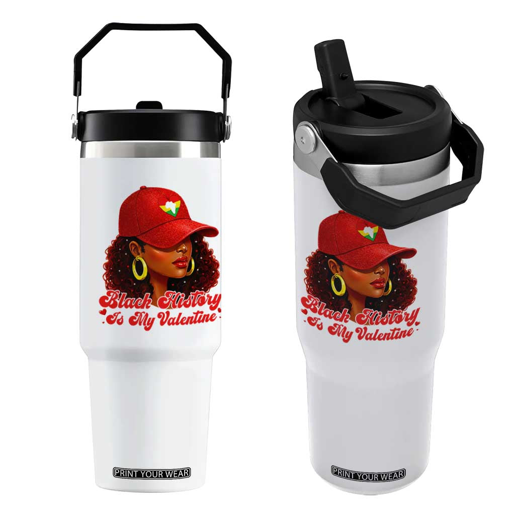 Black History Is My Valentine Flip Straw Tumbler Melanin Pride Valentines Day Gift TS12 One Size: 30 oz White Print Your Wear