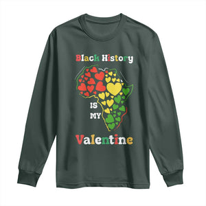 Melanin Queen Black History Month Long Sleeve Shirt Is My Valentine TS12 Dark Forest Green Print Your Wear