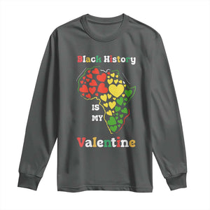 Melanin Queen Black History Month Long Sleeve Shirt Is My Valentine TS12 Dark Heather Print Your Wear
