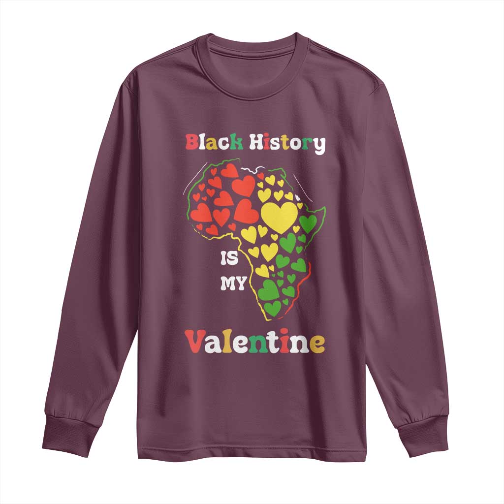 Melanin Queen Black History Month Long Sleeve Shirt Is My Valentine TS12 Maroon Print Your Wear