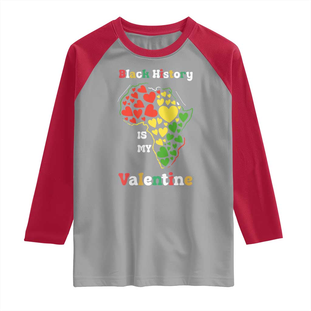 Melanin Queen Black History Month Raglan Shirt Is My Valentine TS12 Sport Gray Red Print Your Wear