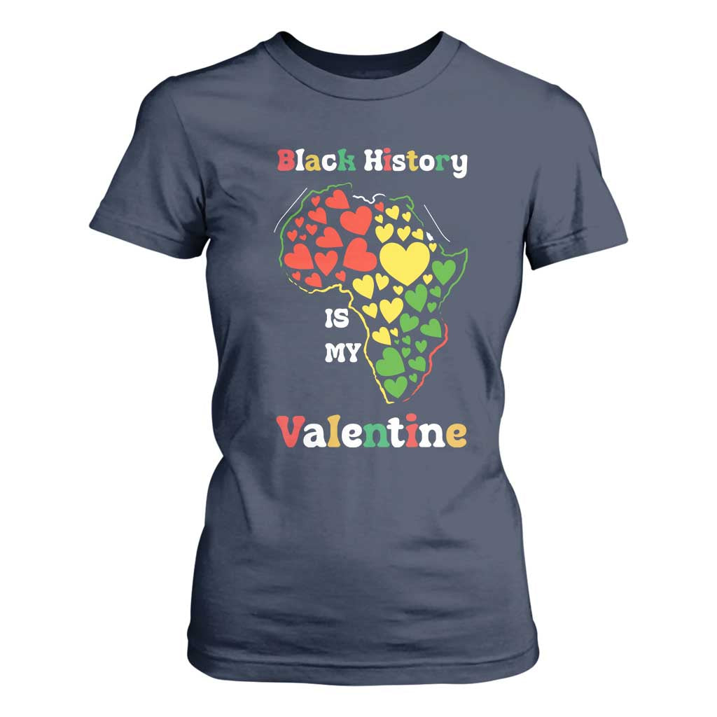 Melanin Queen Black History Month T Shirt For Women Is My Valentine TS12 Navy Print Your Wear