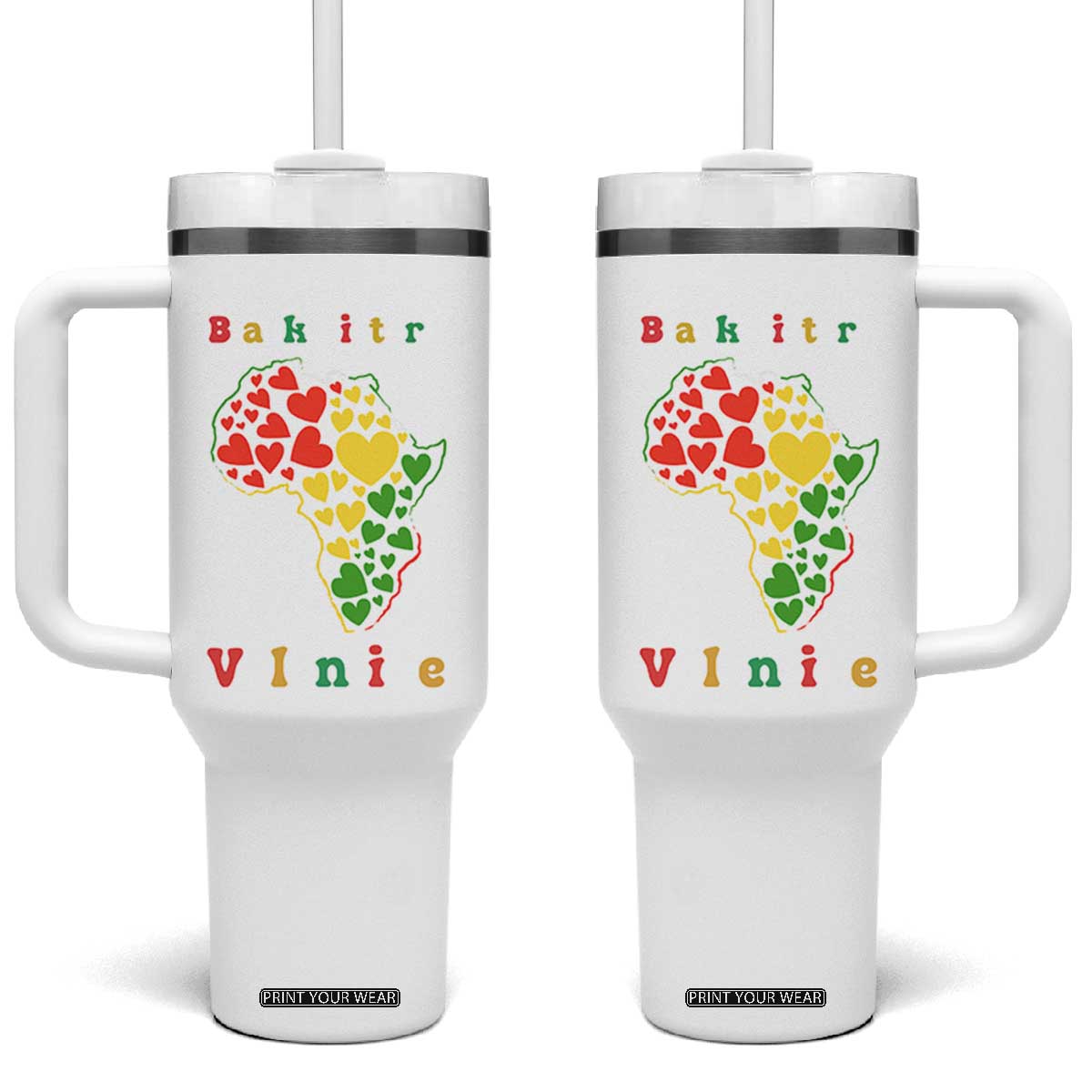 Melanin Queen Black History Month Tumbler With Handle Is My Valentine TS12 One Size: 40 oz White Print Your Wear