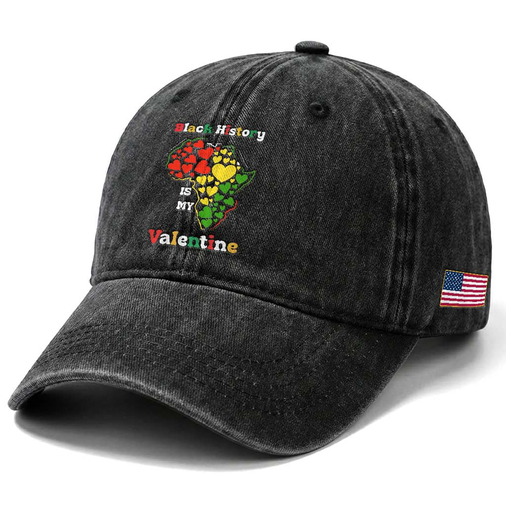 Melanin Queen Black History Month Washed Cotton Baseball Cap Is My Valentine TS12 Print Your Wear