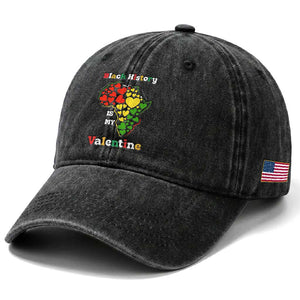 Melanin Queen Black History Month Washed Cotton Baseball Cap Is My Valentine TS12 Print Your Wear